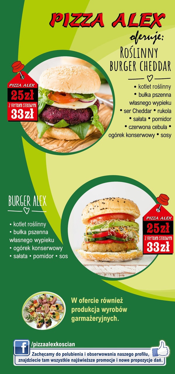 menu Pizza Alex Kościan
